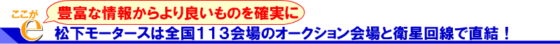 中古車オークション会場113会場と直結しています！