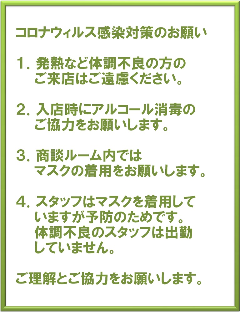 新型コロナウィルス対策