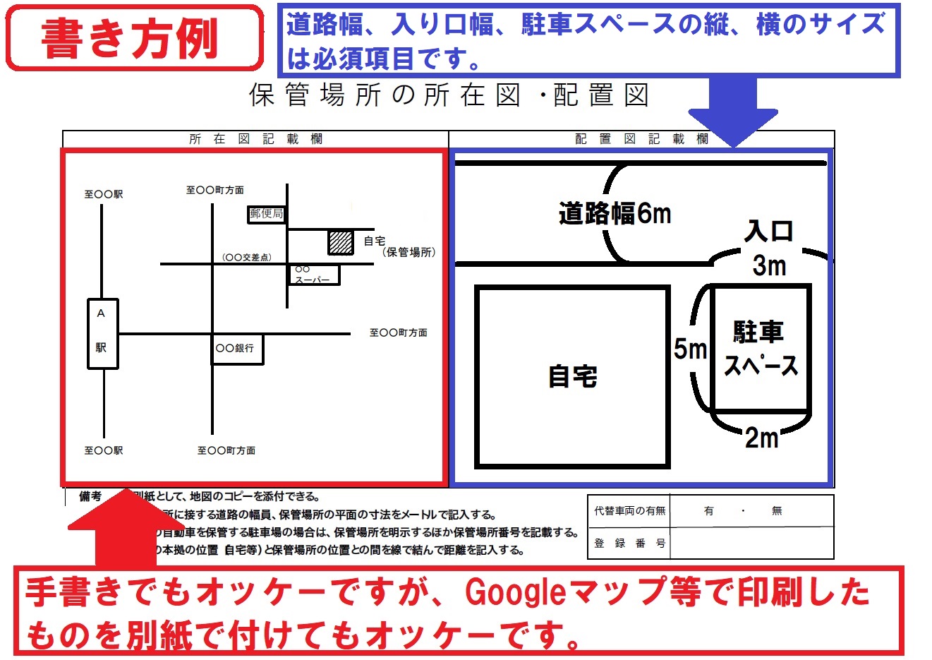 車庫配置図書き方