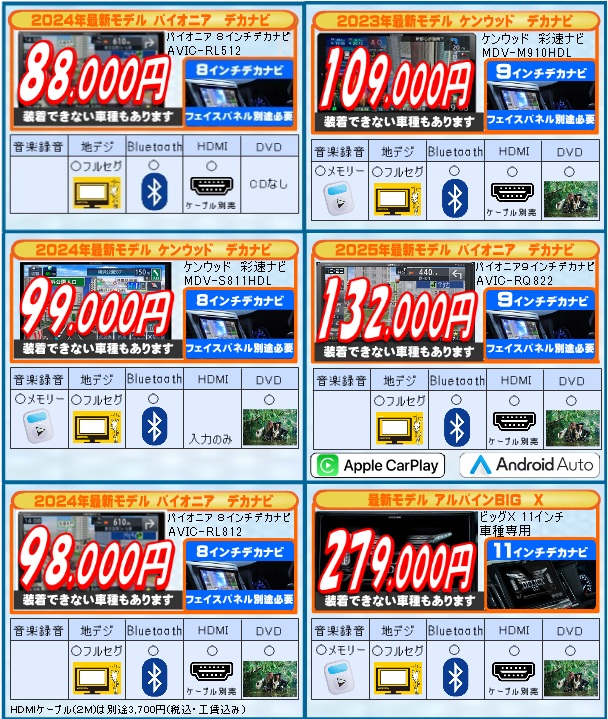 アルパインの11インチデカナビ