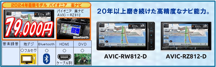パイオニア楽ナビrz812
