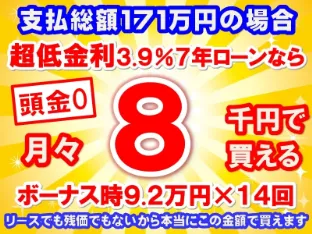 171万円未使用車のお支払い例