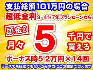 101万円未使用車のお支払い例