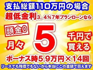 110万円未使用車のお支払い例