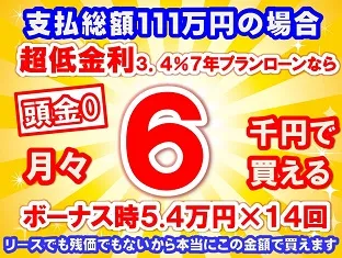 111万円未使用車のお支払い例