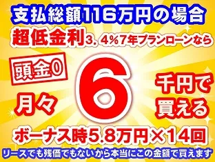 116万円未使用車のお支払い例