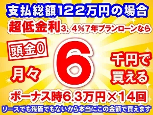 122万円未使用車のお支払い例