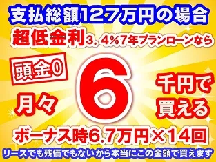 127万円未使用車のお支払い例