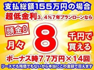 155万円未使用車のお支払い例