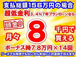 156万円未使用車のお支払い例