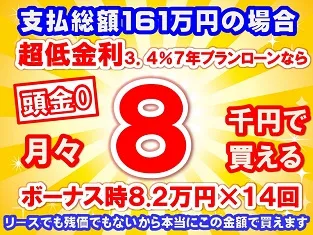 161万円未使用車のお支払い例