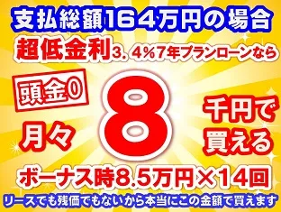 164万円未使用車のお支払い例