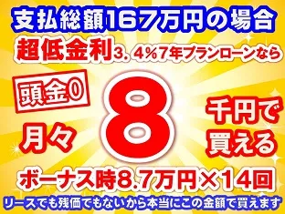 167万円未使用車のお支払い例