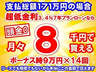 171万円未使用車のお支払い例