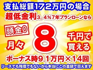 172万円未使用車のお支払い例