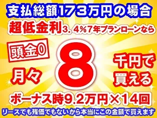 173万円未使用車のお支払い例