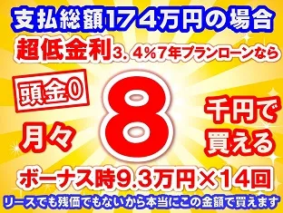 174万円未使用車のお支払い例