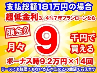 181万円未使用車のお支払い例