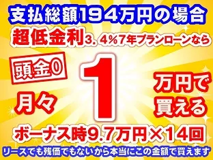 194万円未使用車のお支払い例