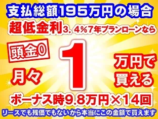 195万円未使用車のお支払い例