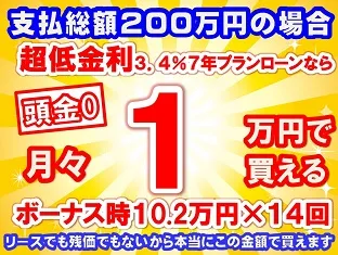 200万円未使用車のお支払い例