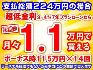 224万円未使用車のお支払い例