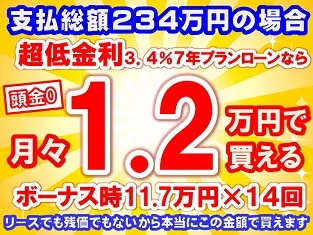 234万円未使用車のお支払い例