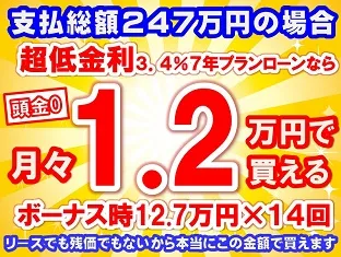 247万円未使用車のお支払い例