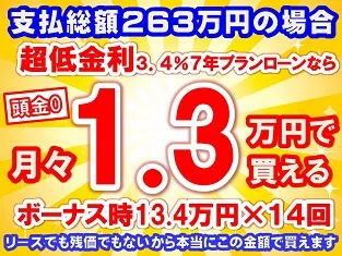 263万円未使用車のお支払い例