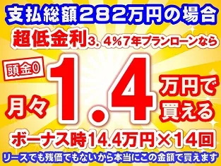 282万円未使用車のお支払い例