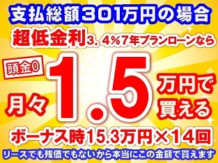 301万円未使用車のお支払い例