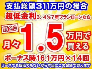 311万円未使用車のお支払い例