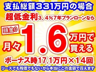 331万円未使用車のお支払い例