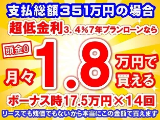 351万円未使用車のお支払い例