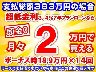 383万円未使用車のお支払い例