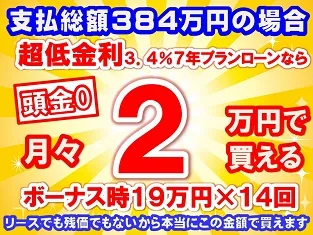 384万円未使用車のお支払い例