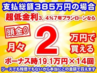 385万円未使用車のお支払い例