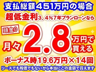 451万円未使用車のお支払い例