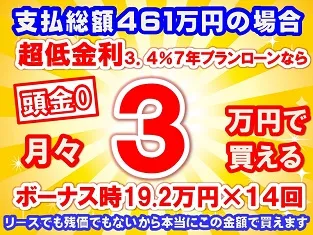 461万円未使用車のお支払い例