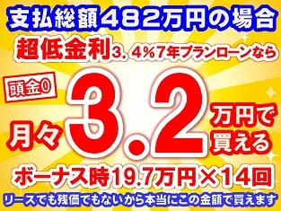 482万円未使用車のお支払い例