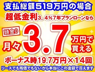 519万円未使用車のお支払い例