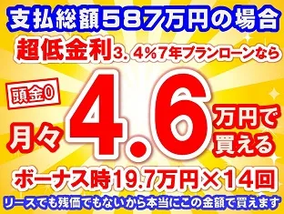 587万円未使用車のお支払い例