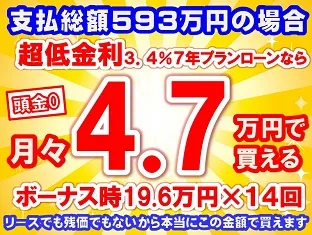 593万円未使用車のお支払い例