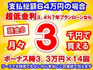 64万円未使用車のお支払い例