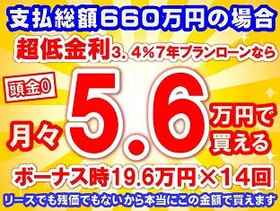 660万円未使用車のお支払い例