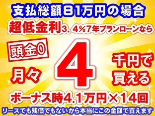 81万円未使用車のお支払い例