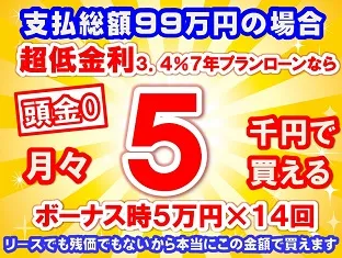 99万円未使用車のお支払い例