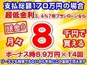 170万円未使用車のお支払い例
