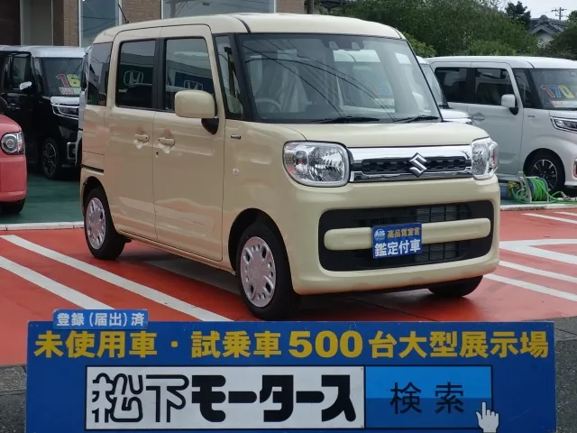 スペーシア(スズキ)ハイブリッドX　ベージュ内装届出済未使用車 0