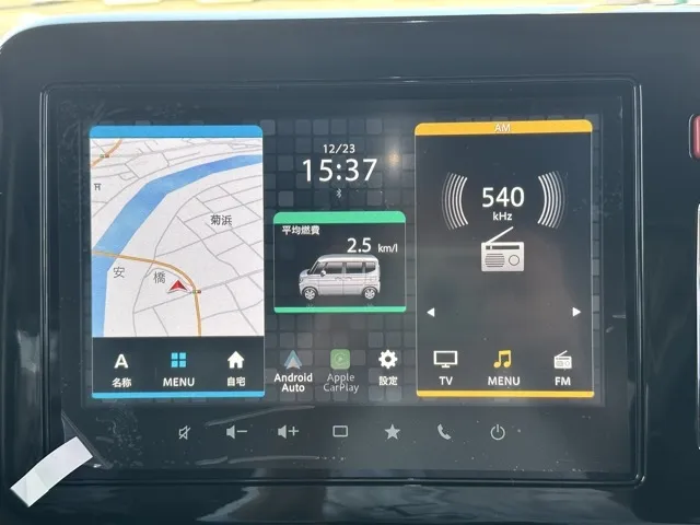 スペーシア(スズキ)ハイブリッドXZターボ 全方位ナビ 4WD届出済未使用車 21